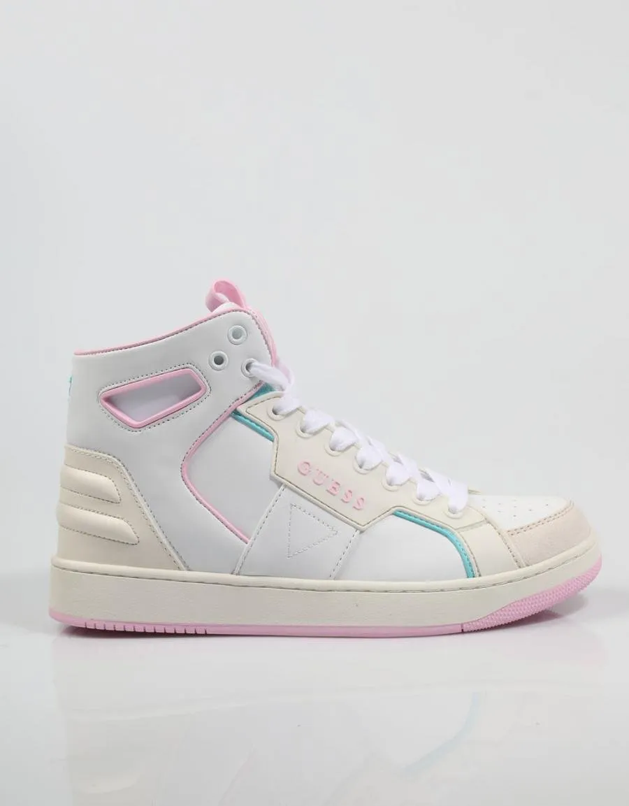  baskets GUESS Basquet Fl7bsq Lea12 en Blanc 79626