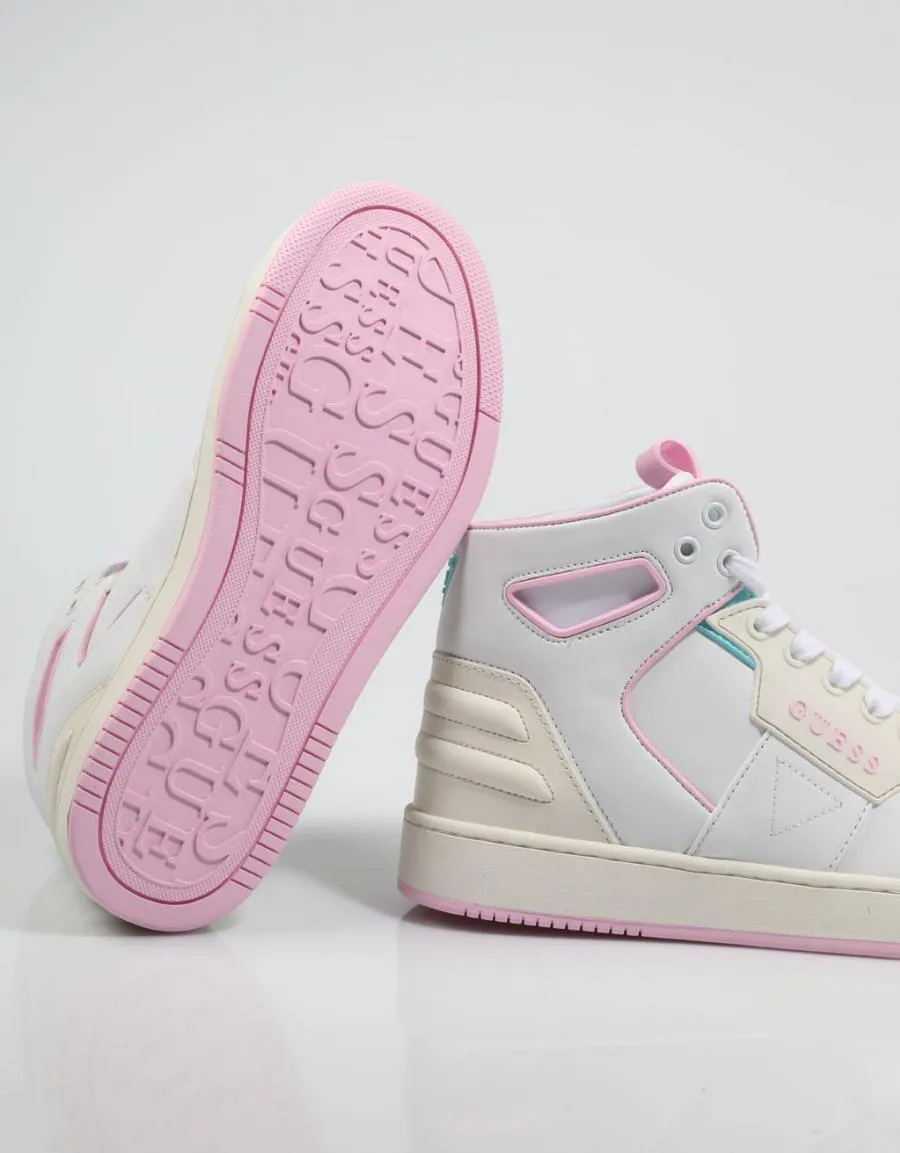  baskets GUESS Basquet Fl7bsq Lea12 en Blanc 79626