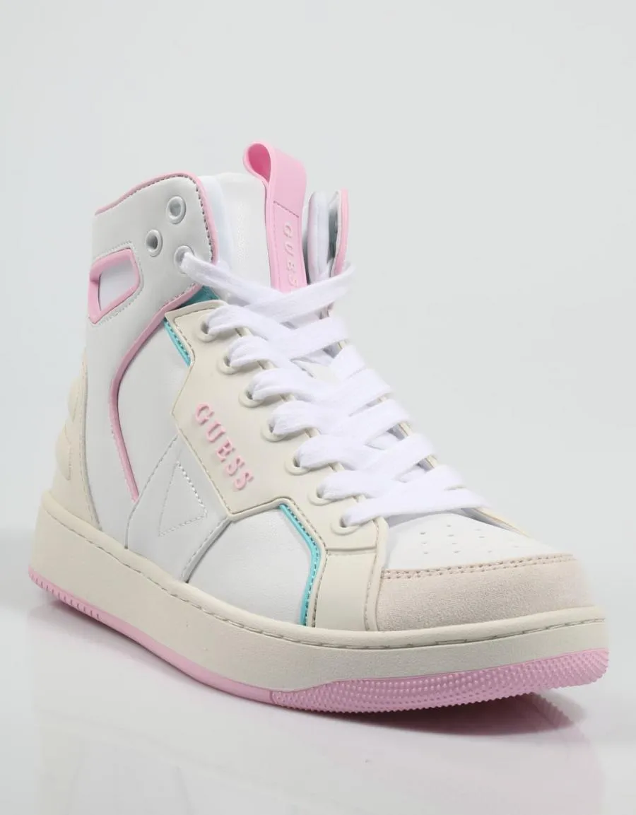  baskets GUESS Basquet Fl7bsq Lea12 en Blanc 79626