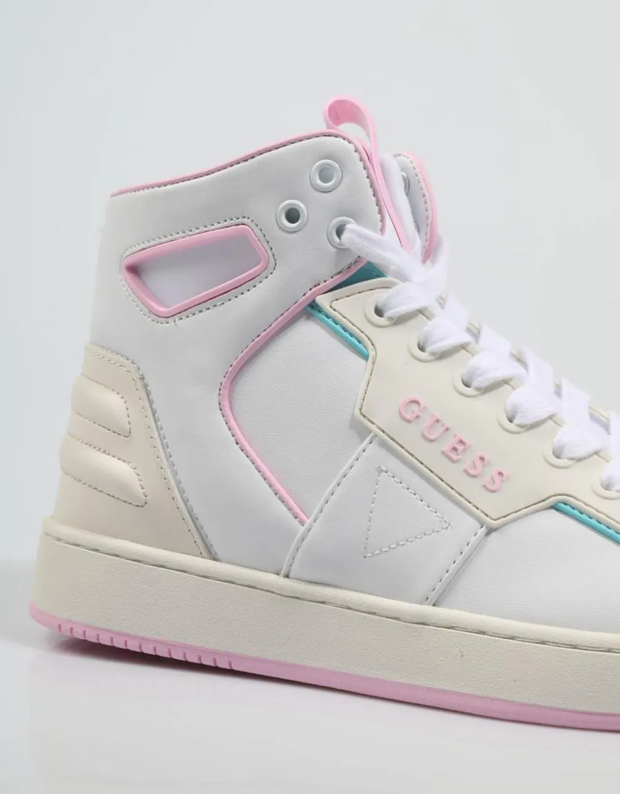  baskets GUESS Basquet Fl7bsq Lea12 en Blanc 79626
