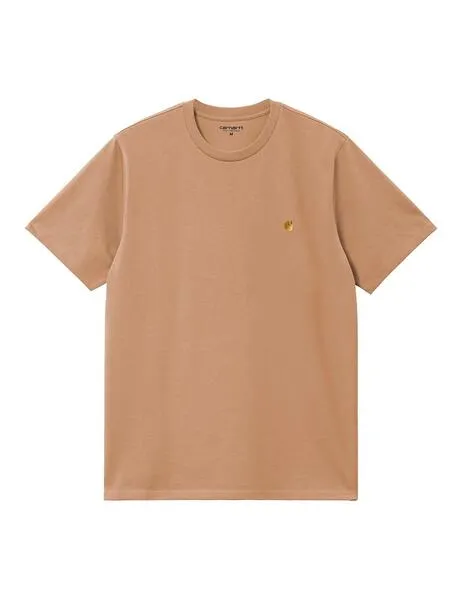 Camiseta carhartt wip s/s chase marrón de hombre