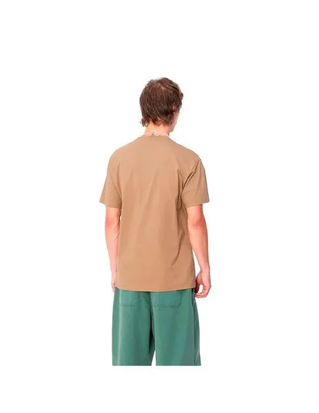 Camiseta carhartt wip s/s chase marrón de hombre