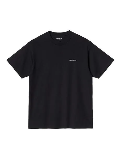 Camiseta carhartt wip s/s script embroidery negra de hombre