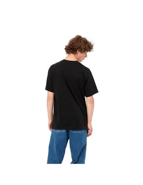 Camiseta carhartt wip s/s script embroidery negra de hombre