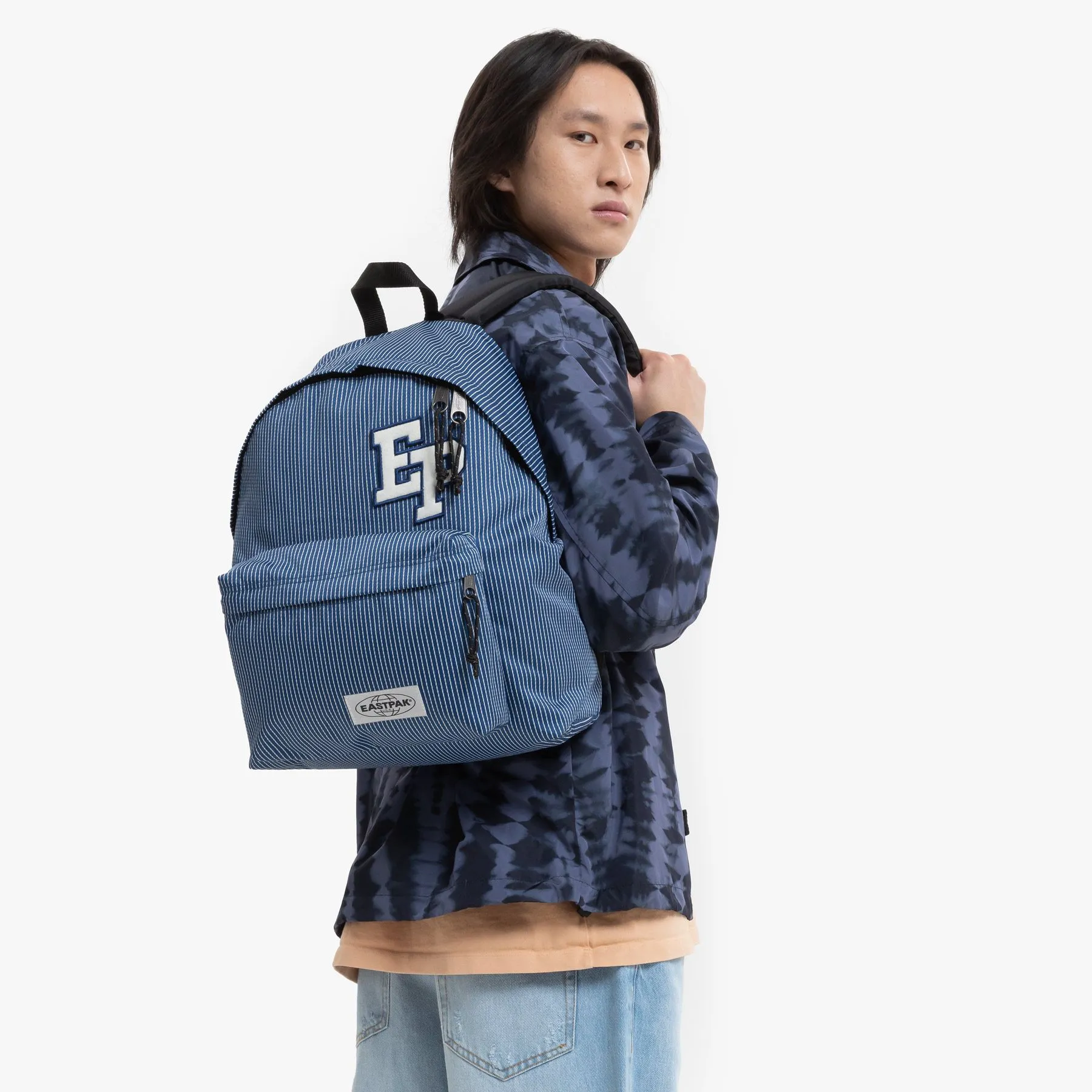 MOCHILA EASTPAK Padded Pak’r® 24 litros EK6209D8 Base EP Blue azul rayas blancas